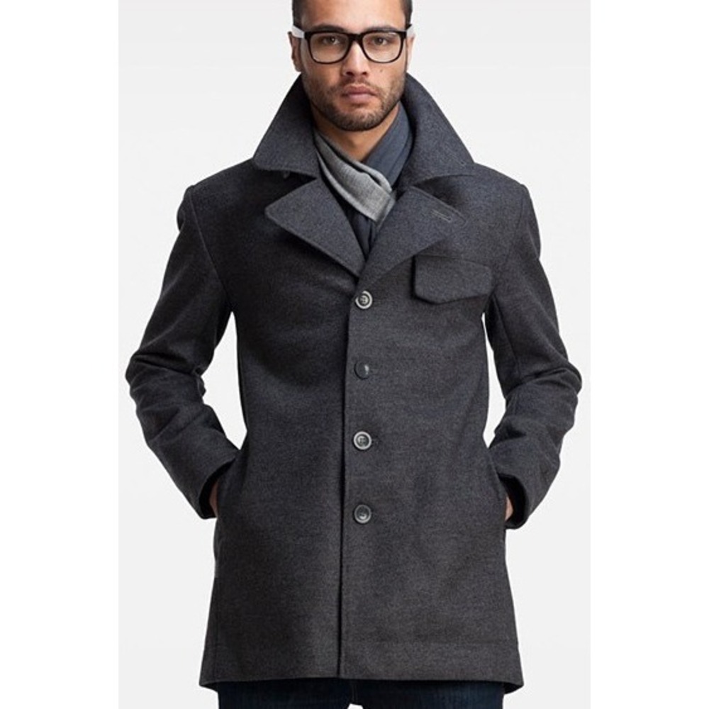 Icebreaker Legacy Merino Wool Trench Coat Sz Small Gray Men's Button Career